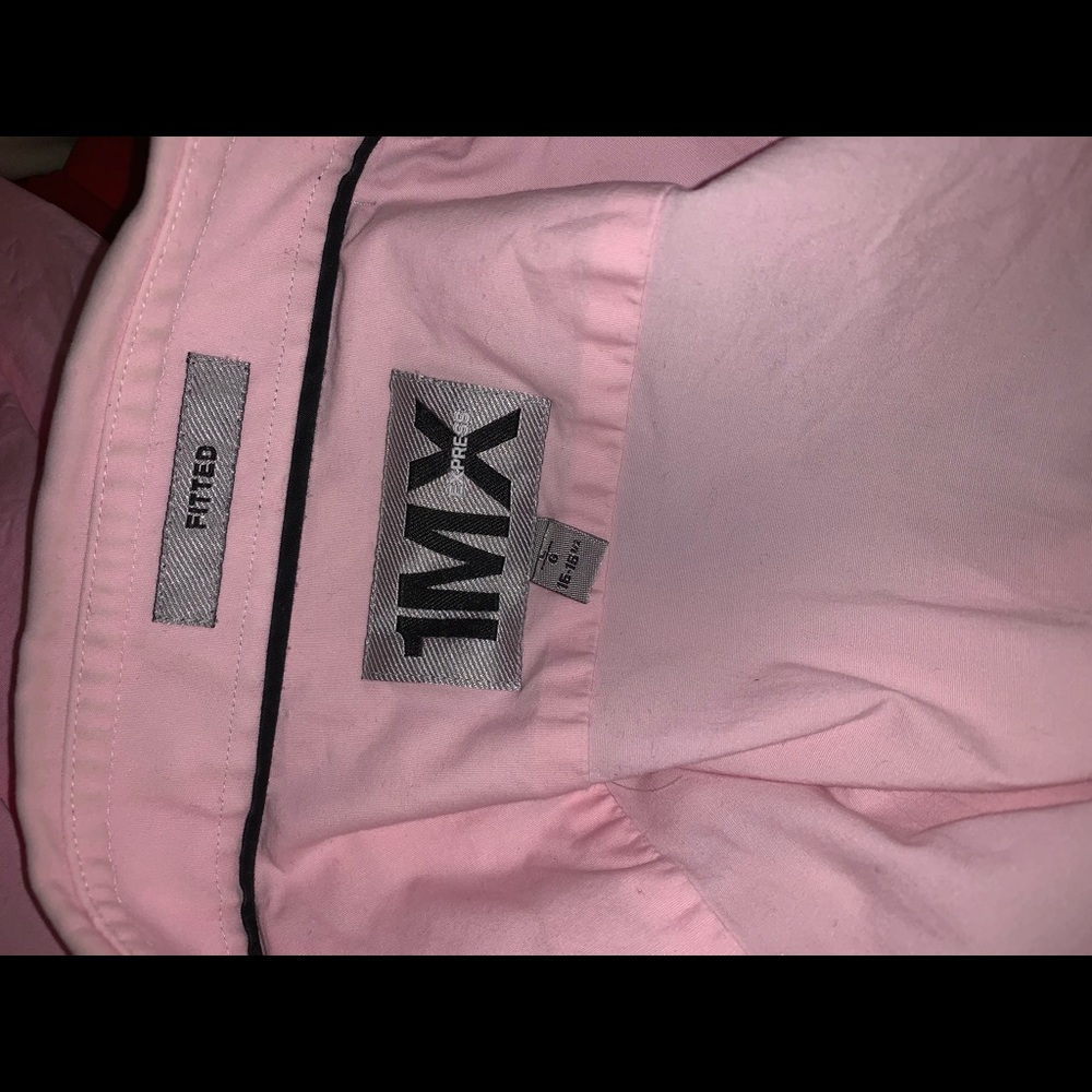 Express light pink button down